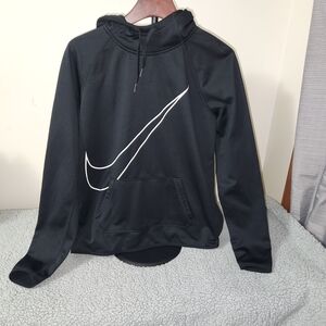 Nike Black Hoodie Sweatshirt with Large Swoosh Logo